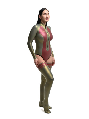 Комплект «Огни»: купальник и чулки, 1,5 мм